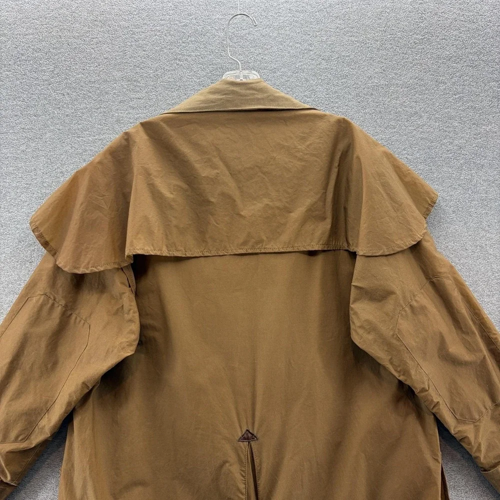 VTG 80s Banana Republic Coat Mens Small Brown Waxed Rain Duster England